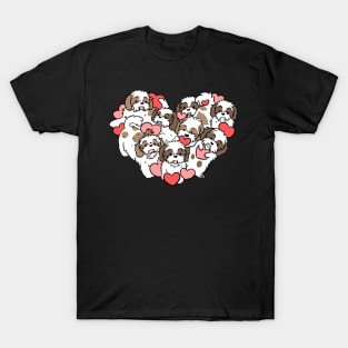 Cute shih tzu dog heart for valentines day T-Shirt